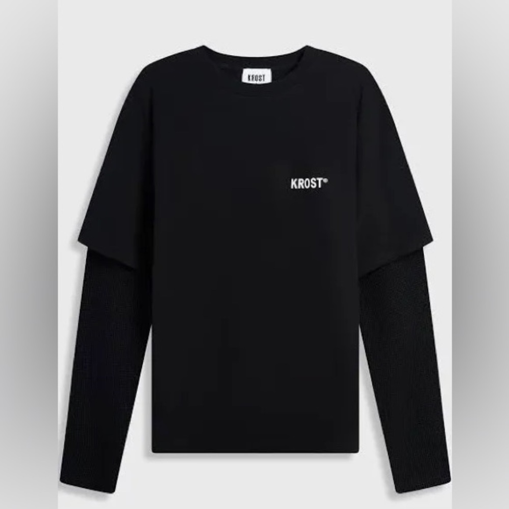 KROST MENS LAYERED TEE BLACK SIZE LARGE NWOT
